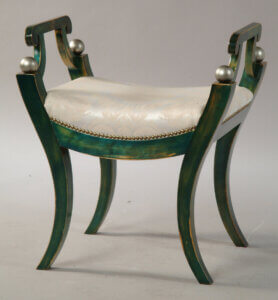 taboret biedermeier niebieski