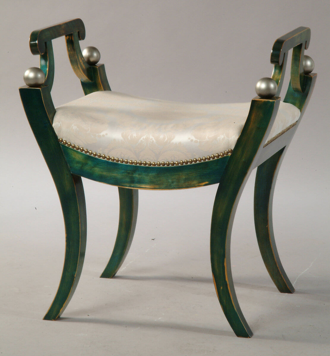 taboret biedermeier niebieski