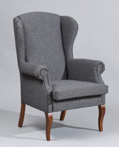 fotel Uszak kominkowy szary przód