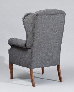 fotel Uszak kominkowy szary tył