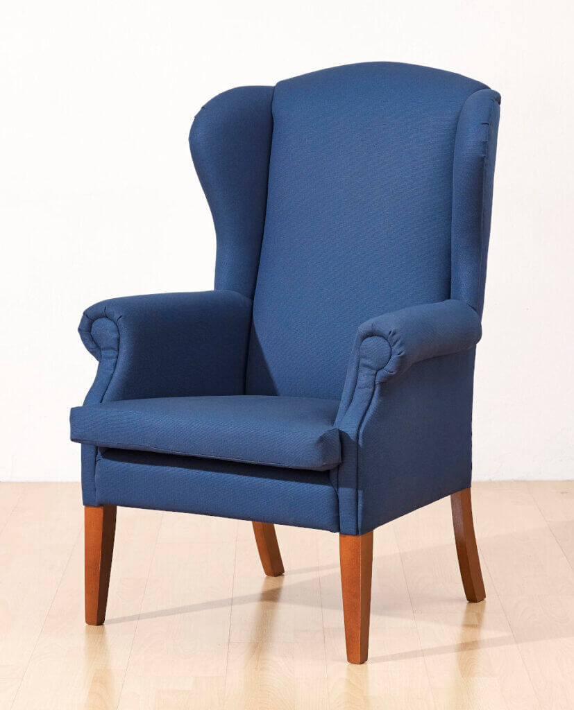 fotel Uszak kominkowy niebieski
