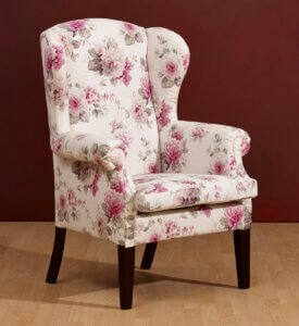fotel Uszak kominkowy kwiaty