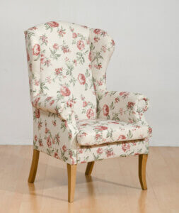 fotel Uszak kominkowy kwiaty