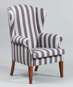 fotel Uszak kominkowy pasy