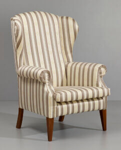 fotel Uszak kominkowy pasy